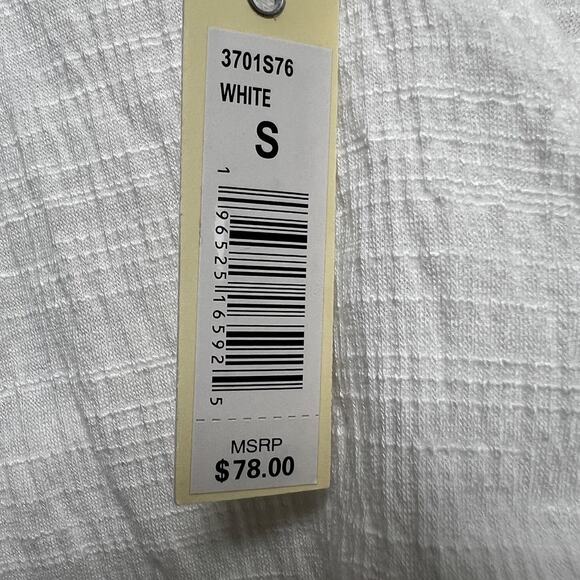 Max Studio White Ruched Wrap-Front Sleeveless Top | Small | NWT - Picture 5 of 7